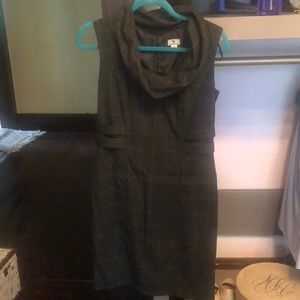 Worthington cowl-neck checked dress